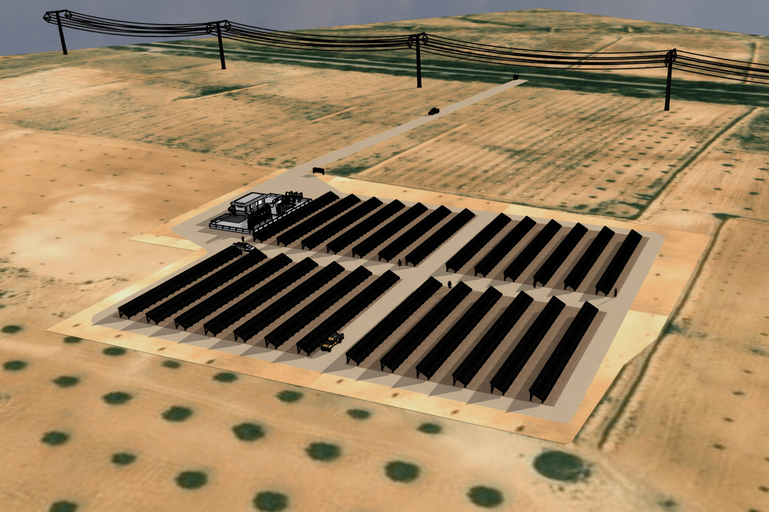 Grid-tied utility-scale solar project